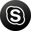 Black white,Circle,High quality,Long shadow,Skype,Social,Social media